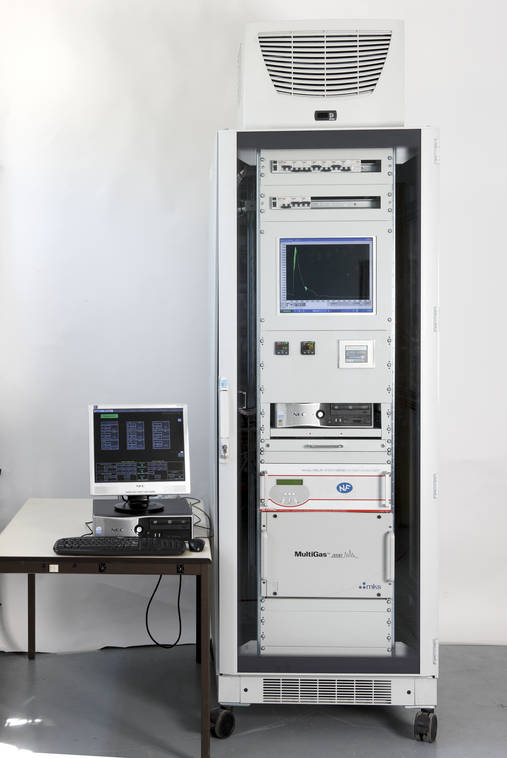 Air-conditioned Secan FTIR cabinet, rack version, for measurements on incinerators